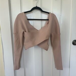 Cross cream long sleeve sweater